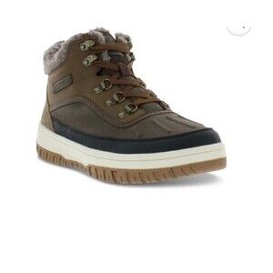Weatherproof Men's faux fur lined Slope style Brown Sneaker Snow Boots Size 9M